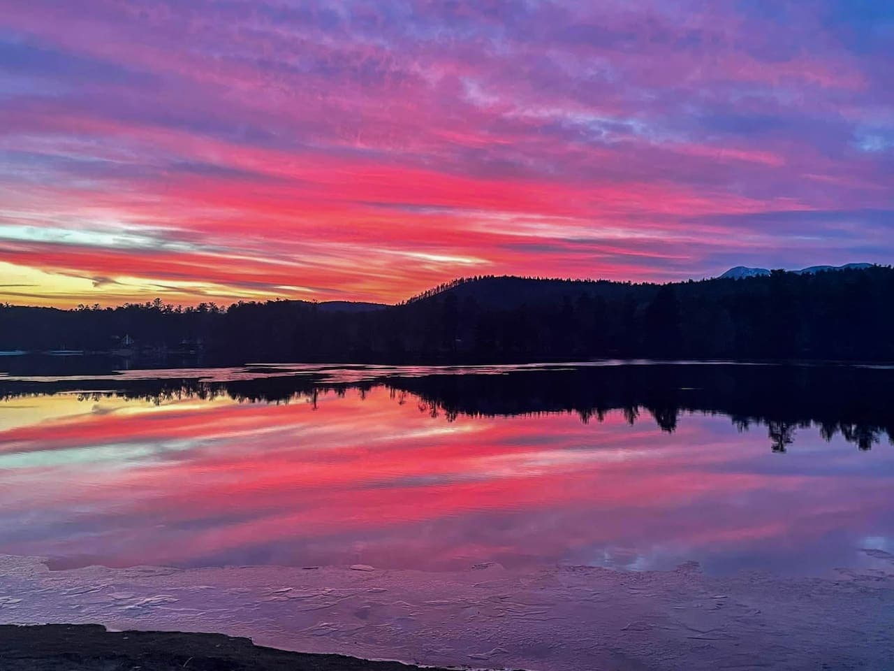 Our frozen pond is a dreamy winter escape—glide hand in hand beneath the crisp sky, carve trails on snowshoes, laugh over a friendly hockey game, or drop a line through the ice and savor the stillness of the season together.