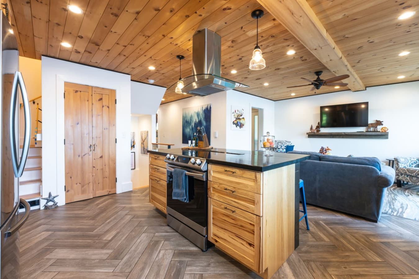Our kitchen is well-equipped with a George Forman grill, Ninja Blender, hand mixer, roasting pans, baking dishes, electric kettle, & an assortment of spices. New for summer 2026: Ninja Slushie Machine!