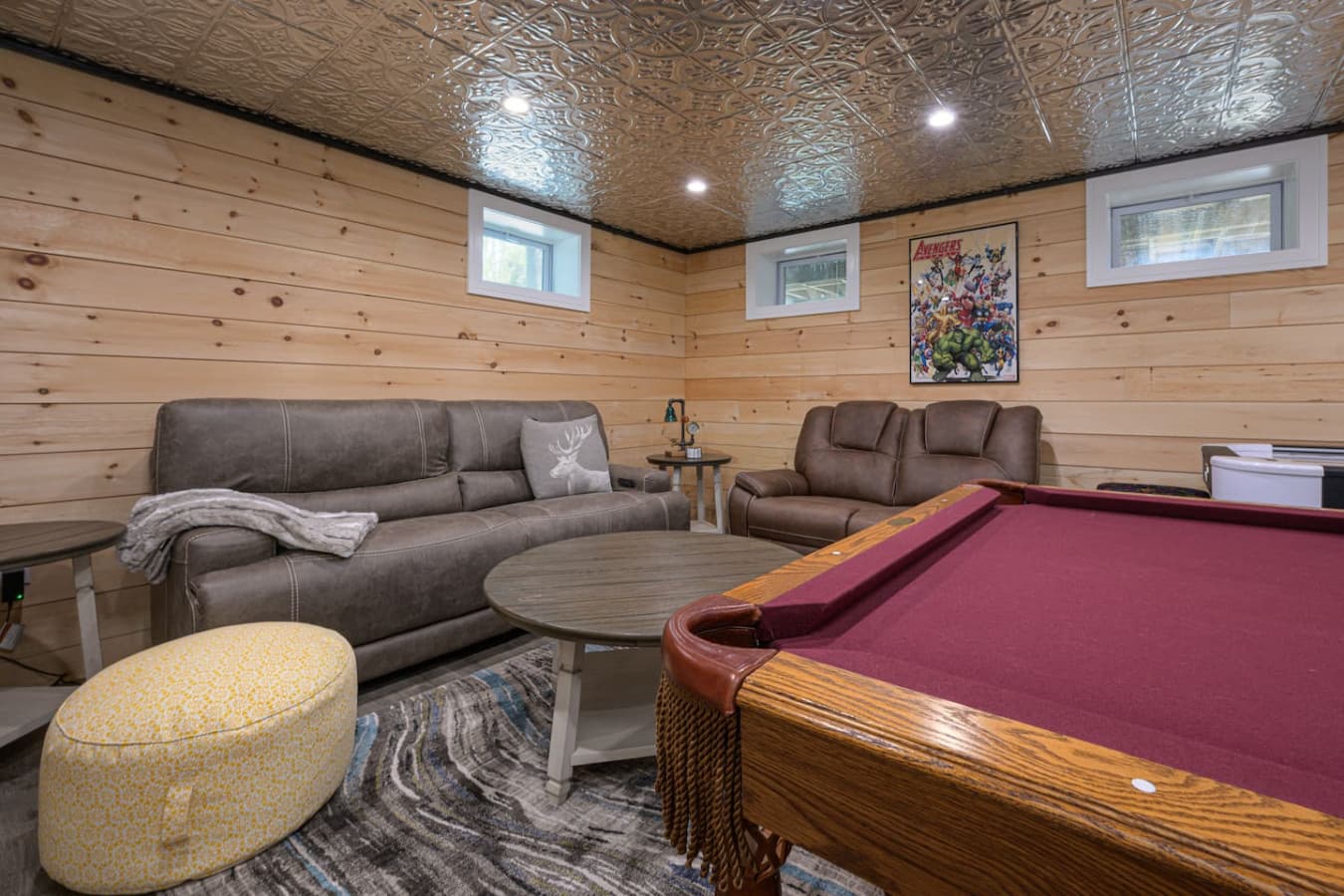 The movie area features 5 reclining seats and plug-and-play sound, creating the perfect spot for watch parties, streaming favorites, or winding down in total comfort after a day of adventure.