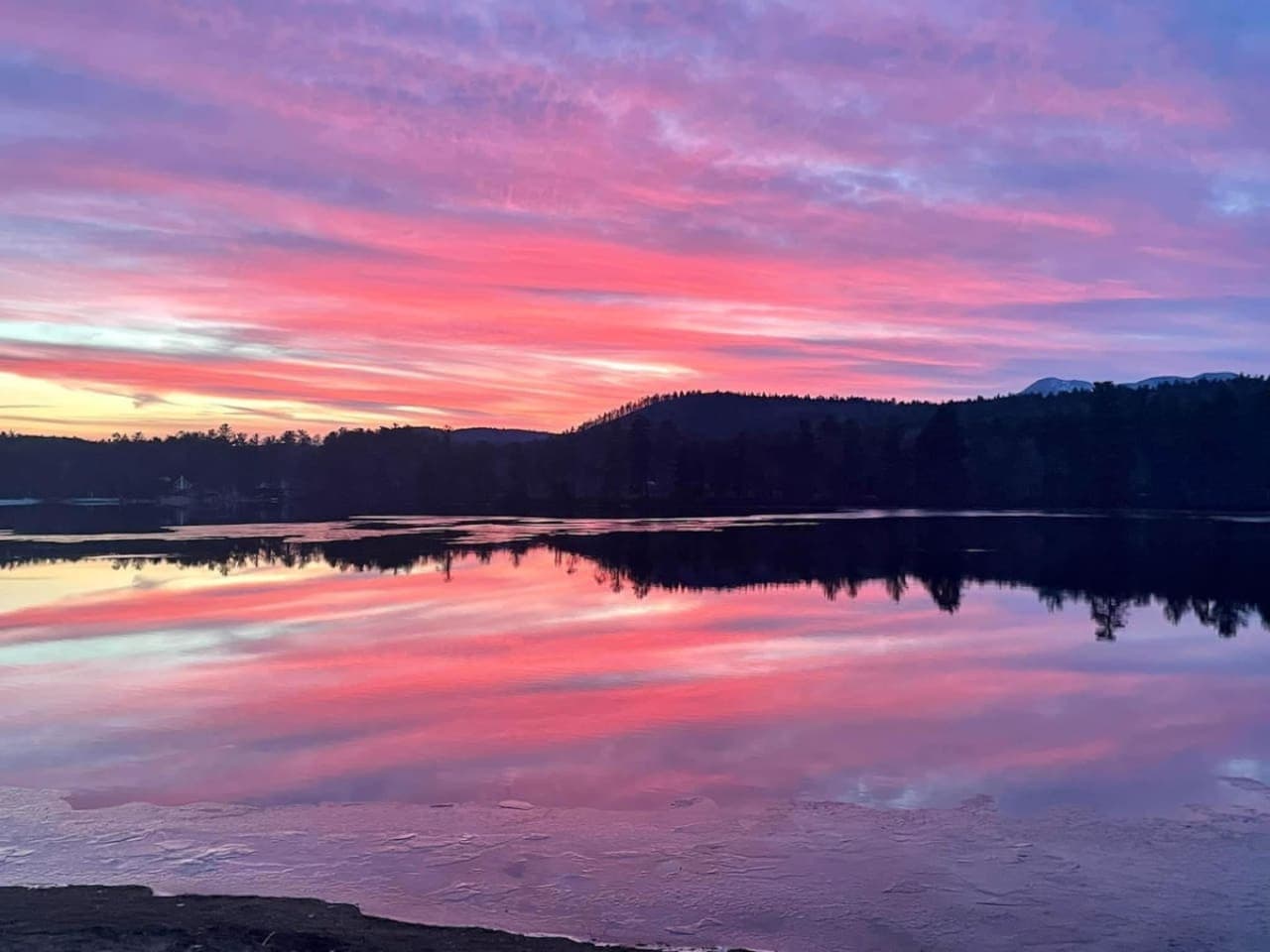 Some evenings soften into washes of pink and lavender, casting a romantic glow across the pond and inviting you to slow down, linger outside, and savor the beauty of being here.