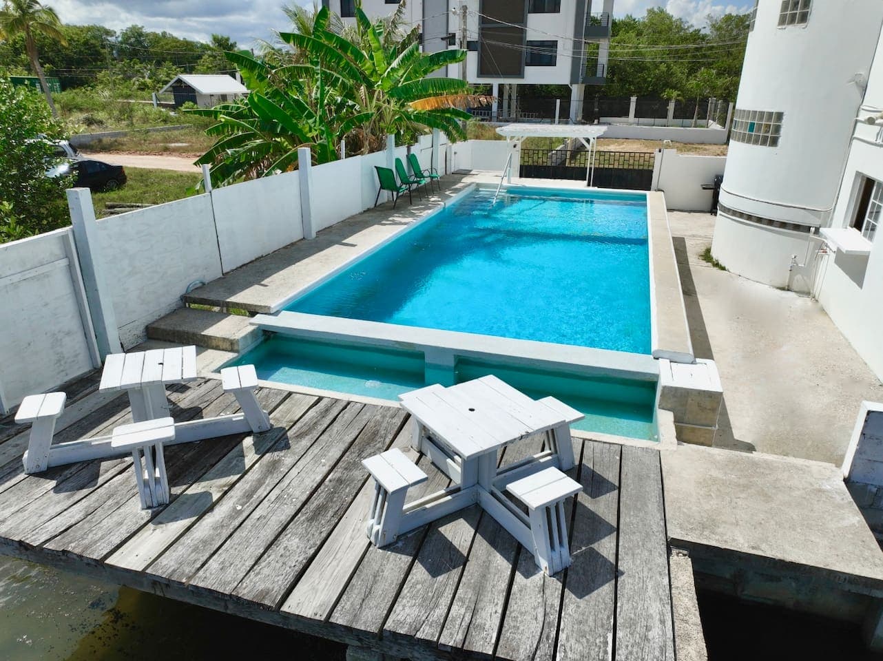 infinity pool with overwater deck