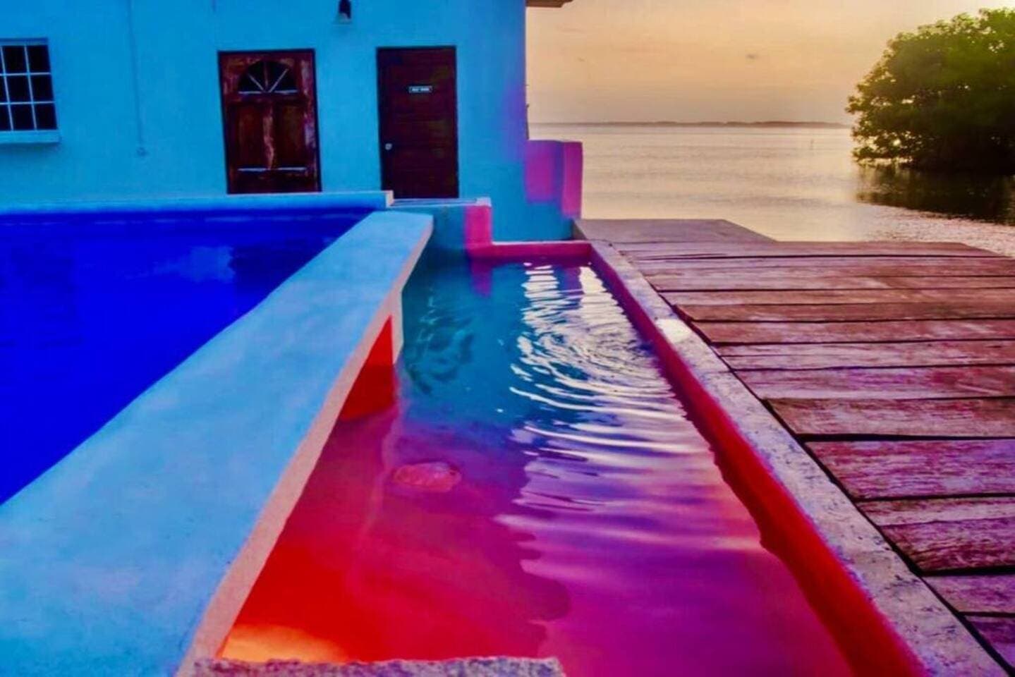 amazing early morning sea views from our overwater deck overlooking the breathtaking Caribbean Sea! Truly a tropical paradise!