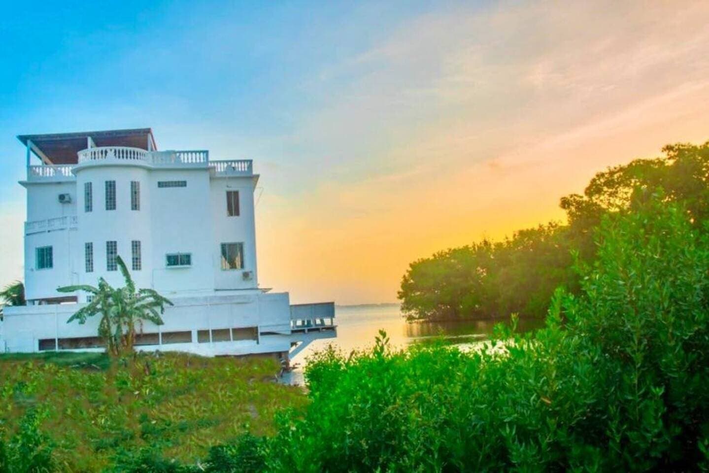 amazing early morning sea views showing the breathtaking design of Sea Belize Vacation Rentals against the amazing Caribbean Sea! Truly a tropical paradise!