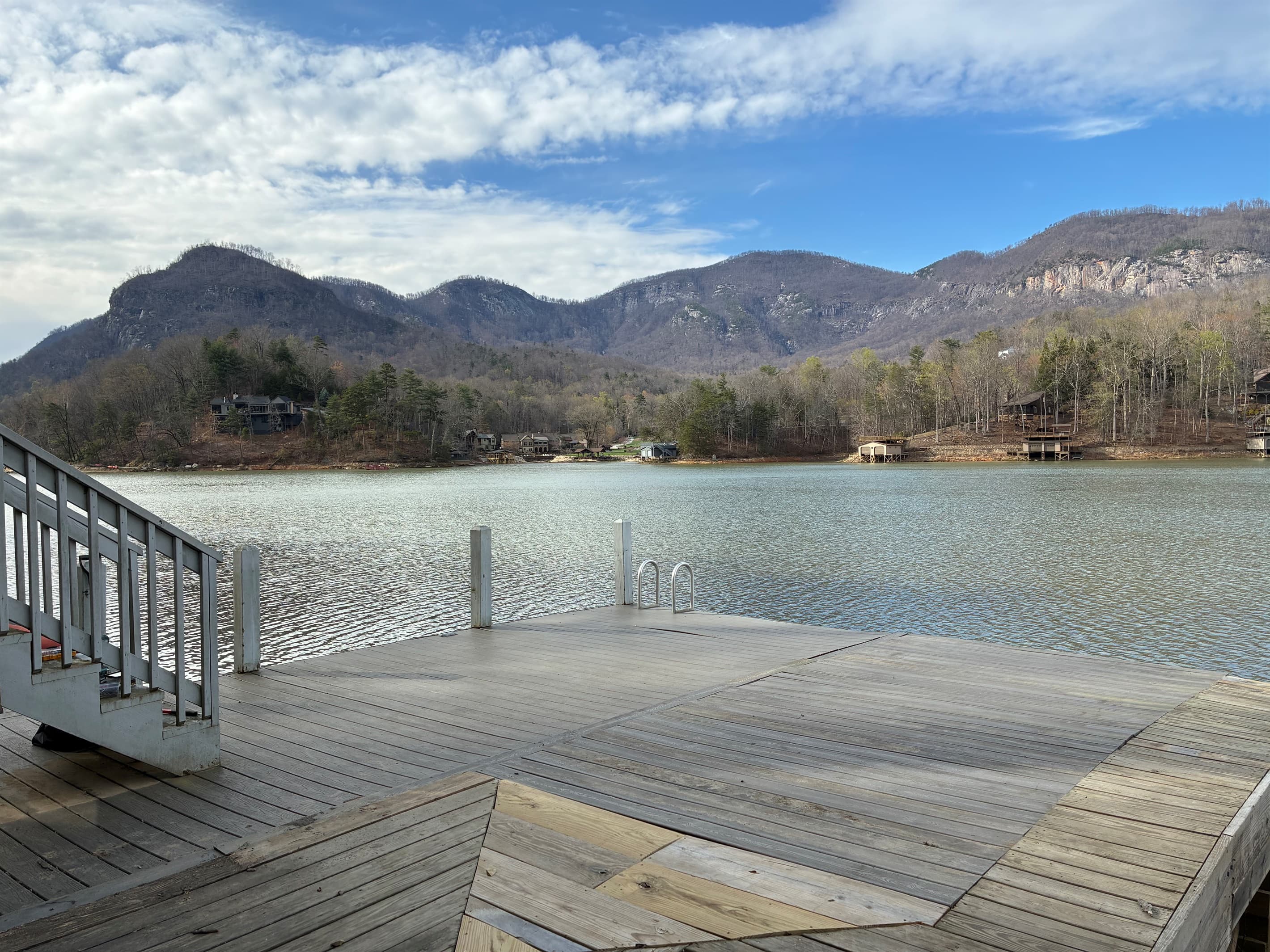 This shows the expanded dock area without the boathouse.