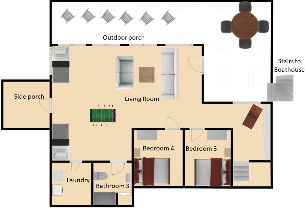Lower level floor plan