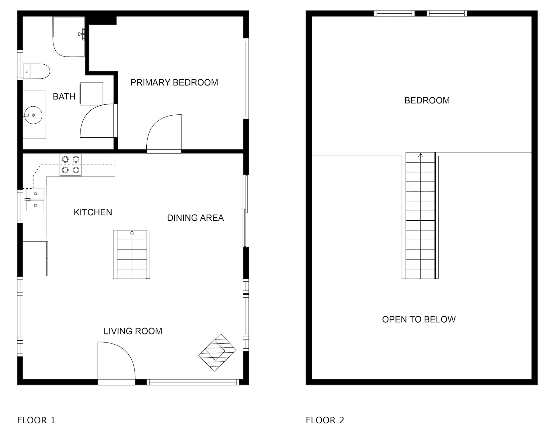 Floorplan - bathroom of lower bedroom