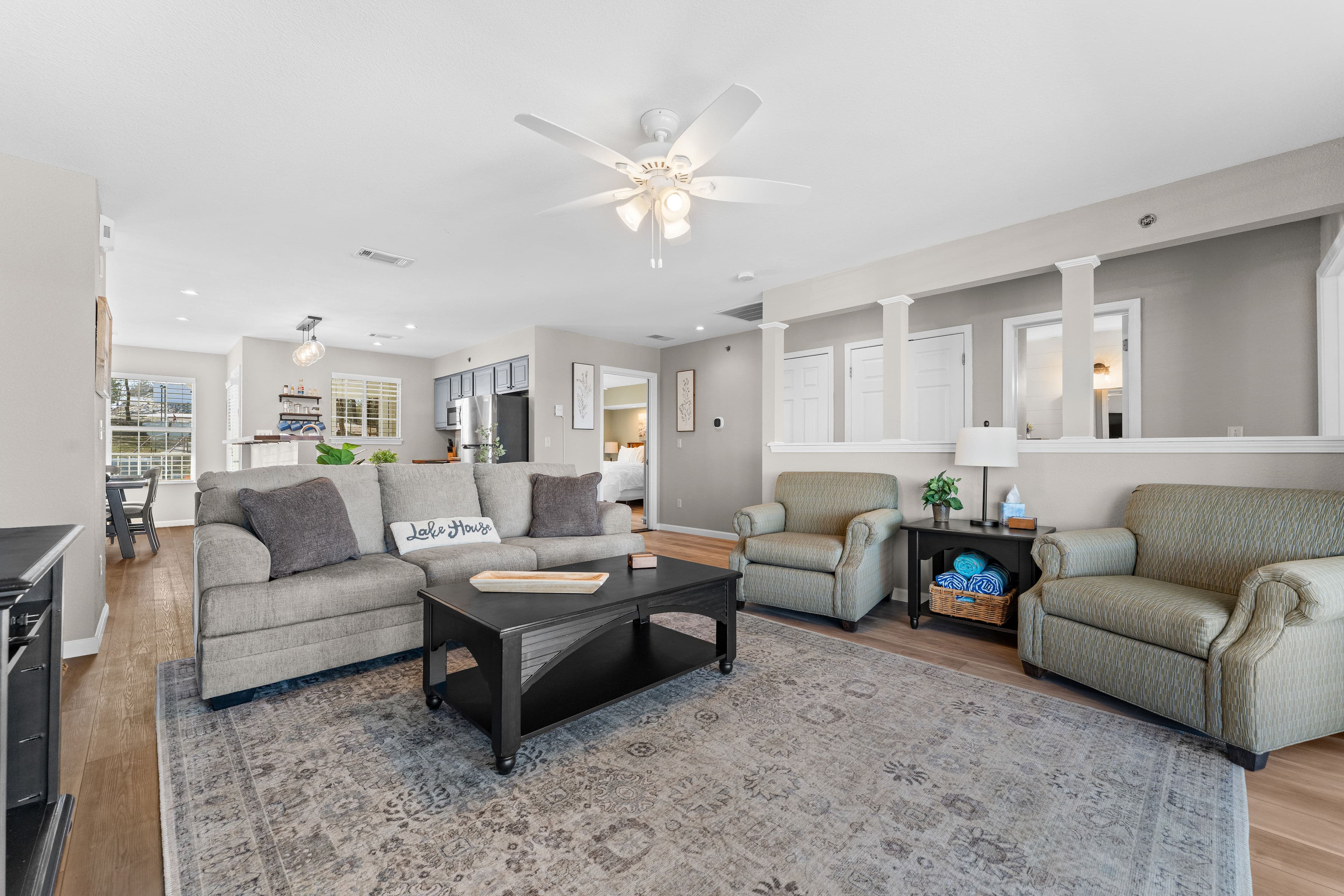 Living room with Queen sofa sleeper