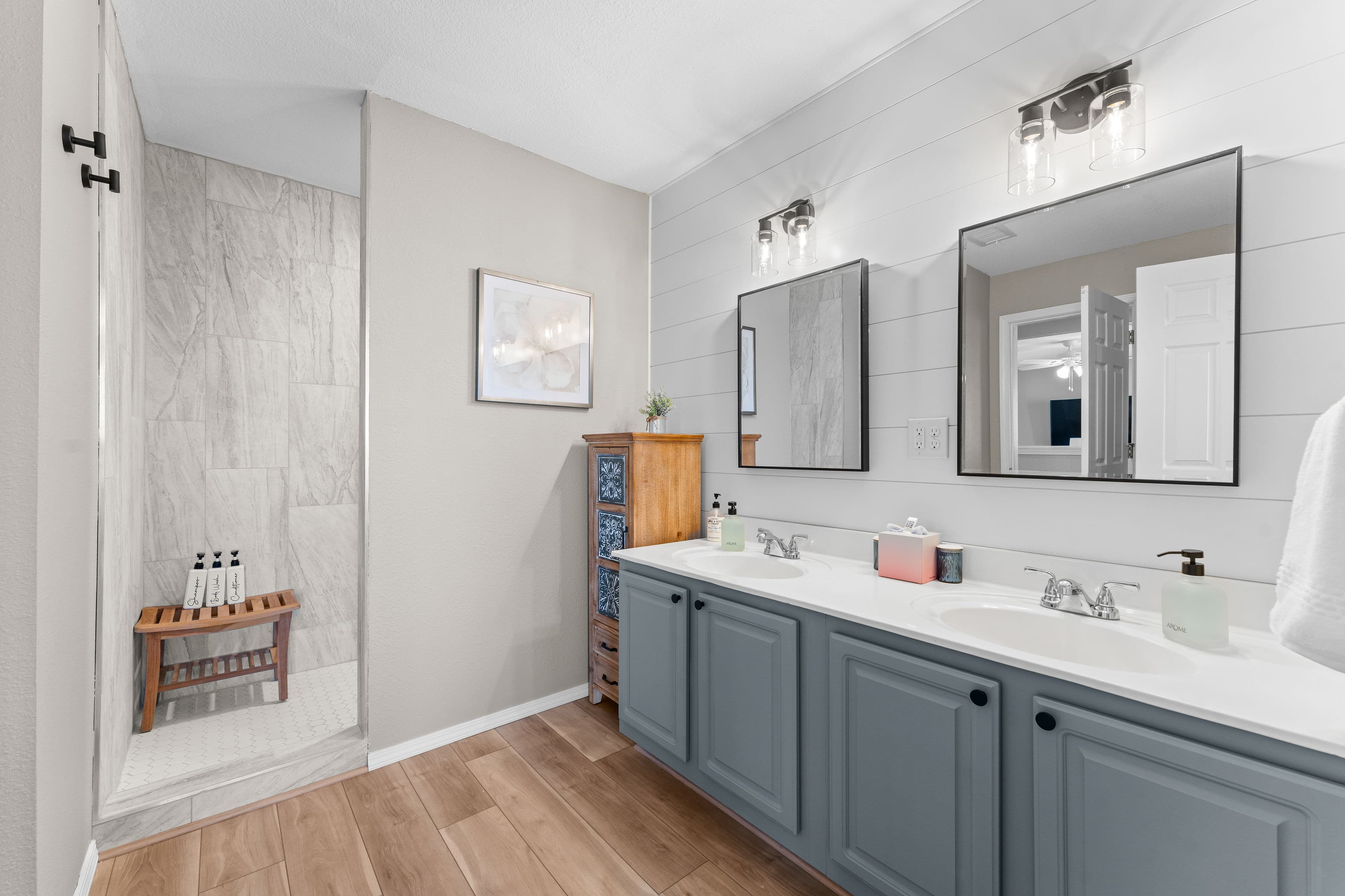 1st master bath with walk-in shower