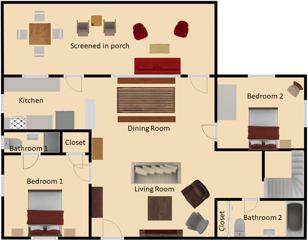 Main level floor plan