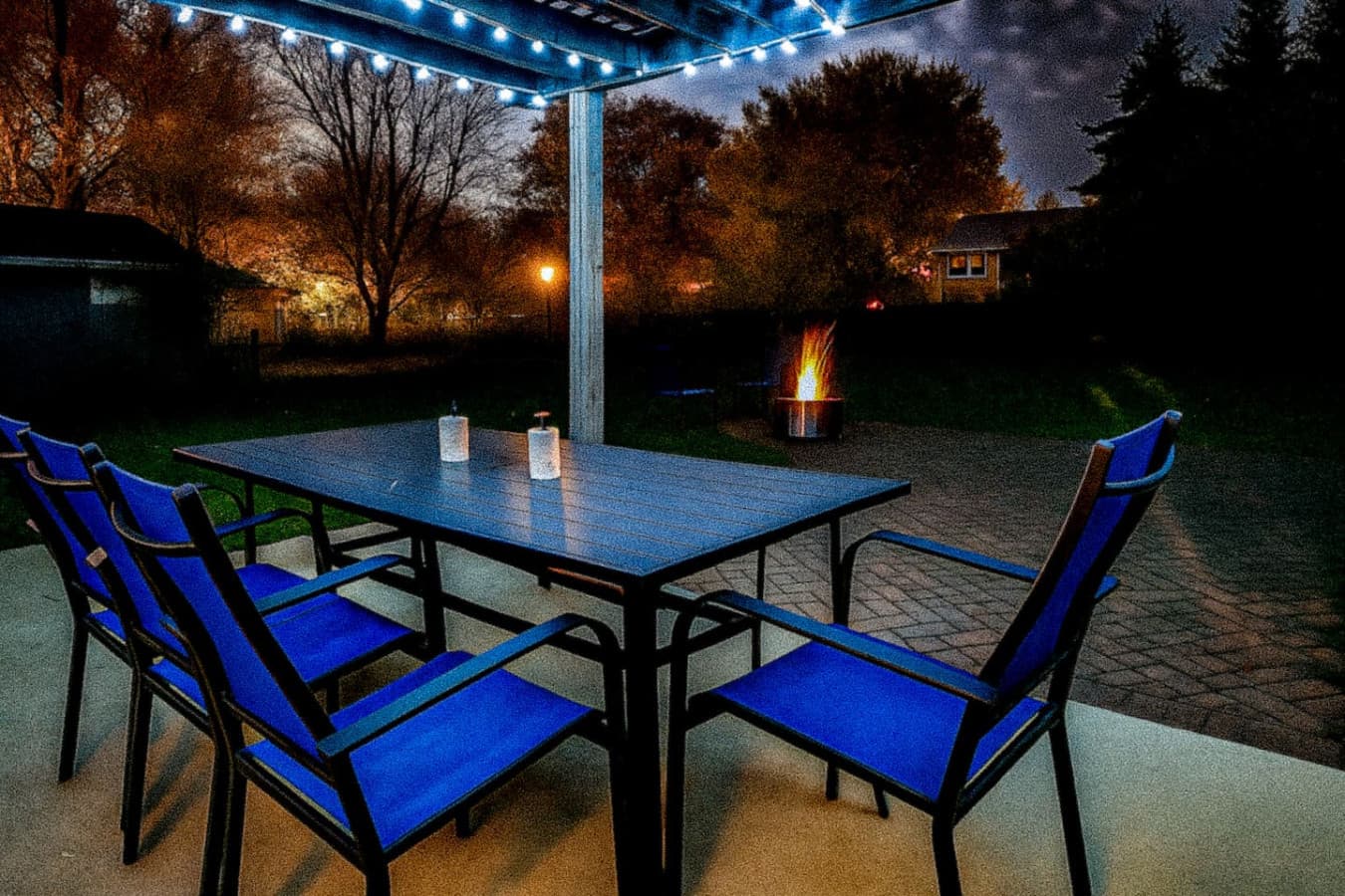 Back patio with a spacious