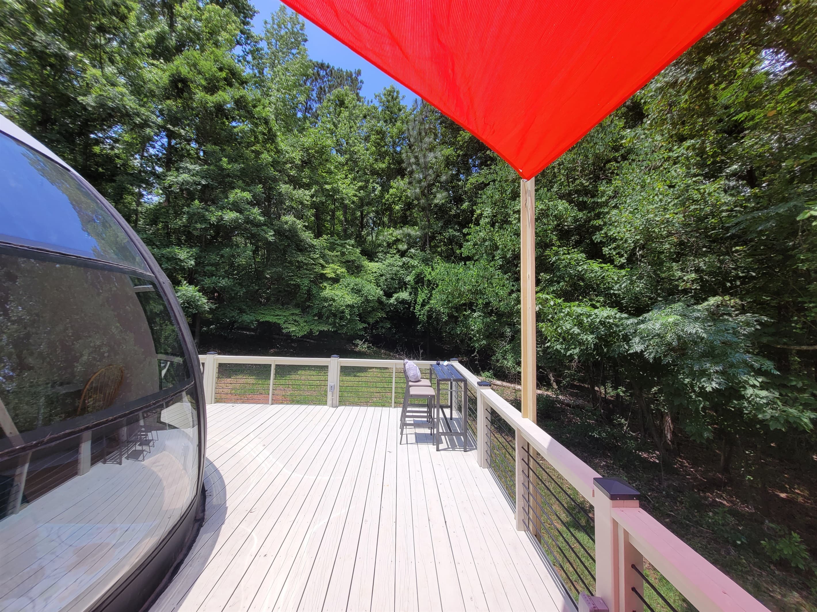 Huge deck area for sitting and eating