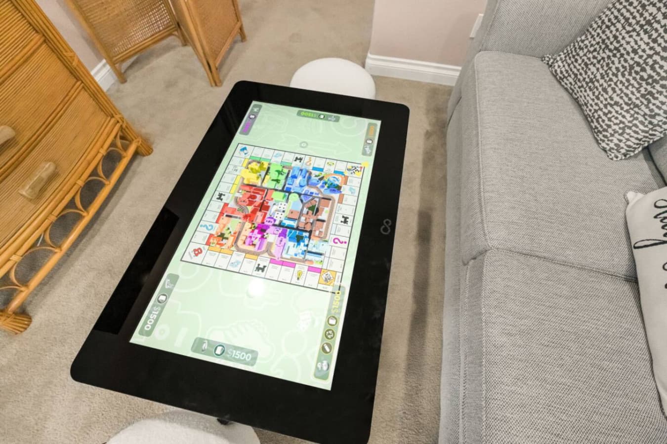 Cozy bedroom moment w/ a tablet ready for games or streaming, ideal for winding down after a full day.