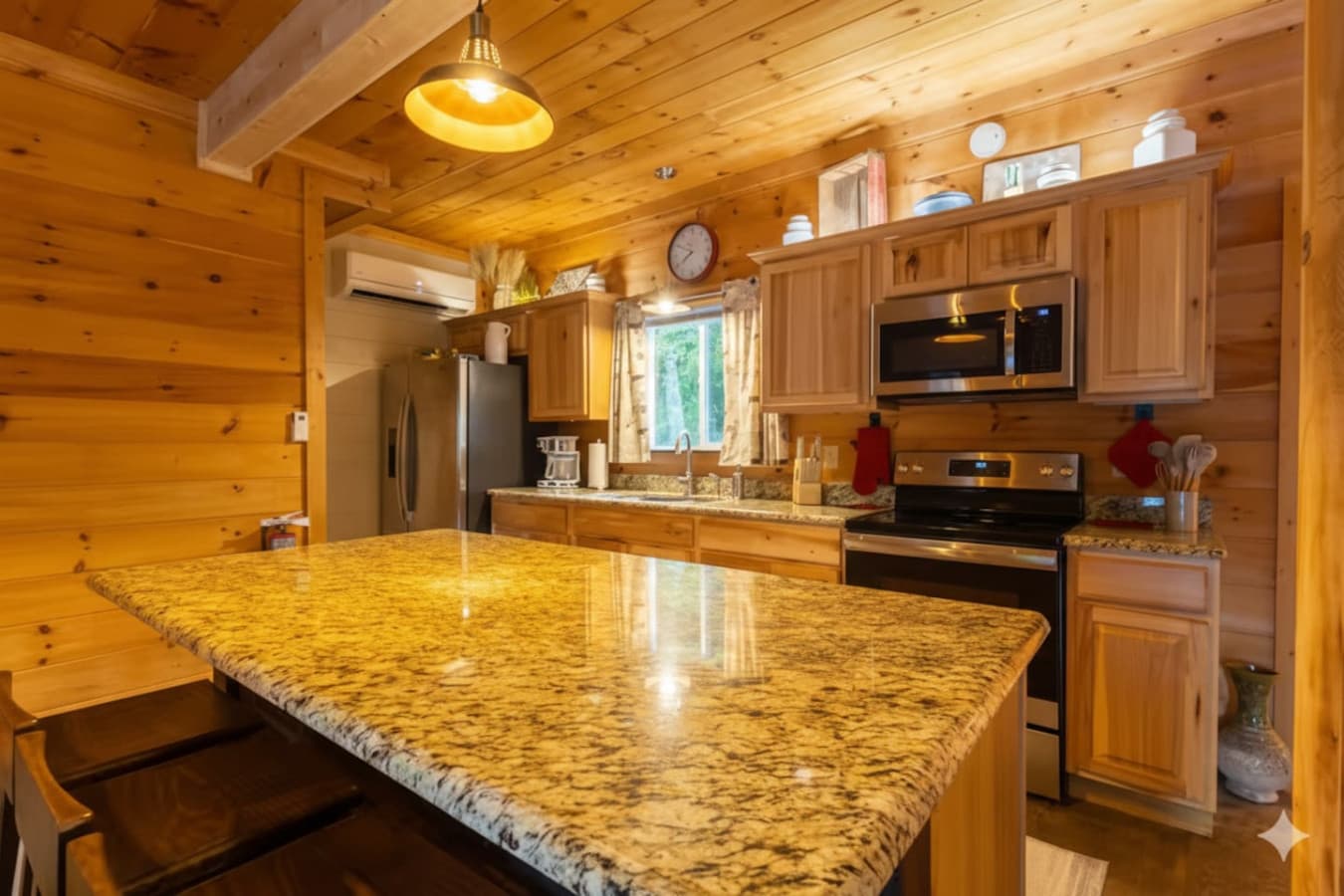 The Chef’s Corner: From quick snacks to holiday feasts, this kitchen is stocked with all the essentials to feed the whole group.