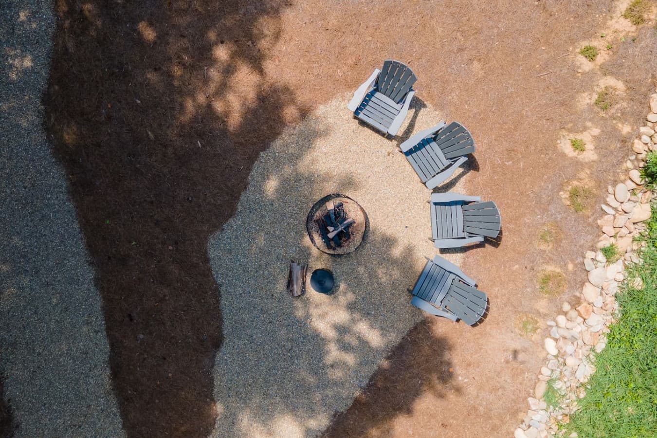 Aerial view of the fire pit that's yours to enjoy