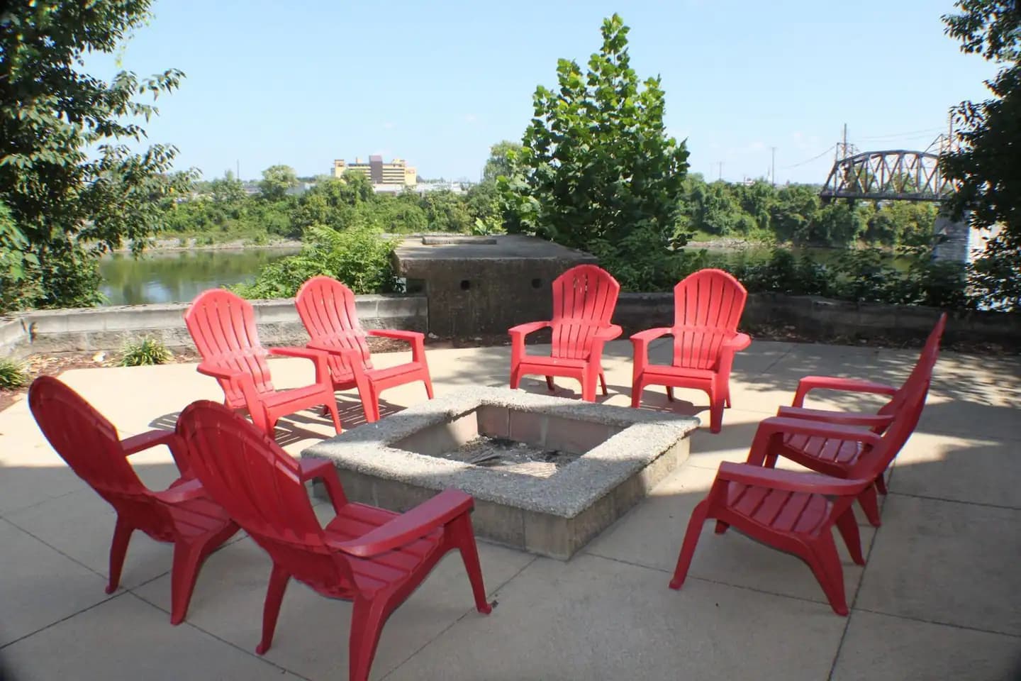 Fire pit on community grounds