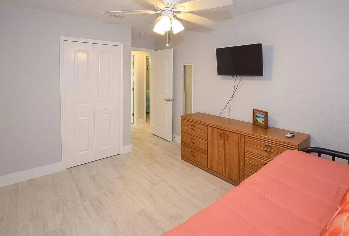 Twin bed with pull out trundle.