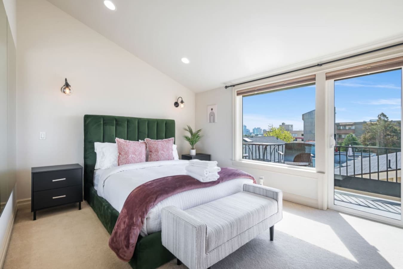 3nd FLOOR MASTER BEDROOM  A spacious and cozy retreat with a queen bed in soft tones.
