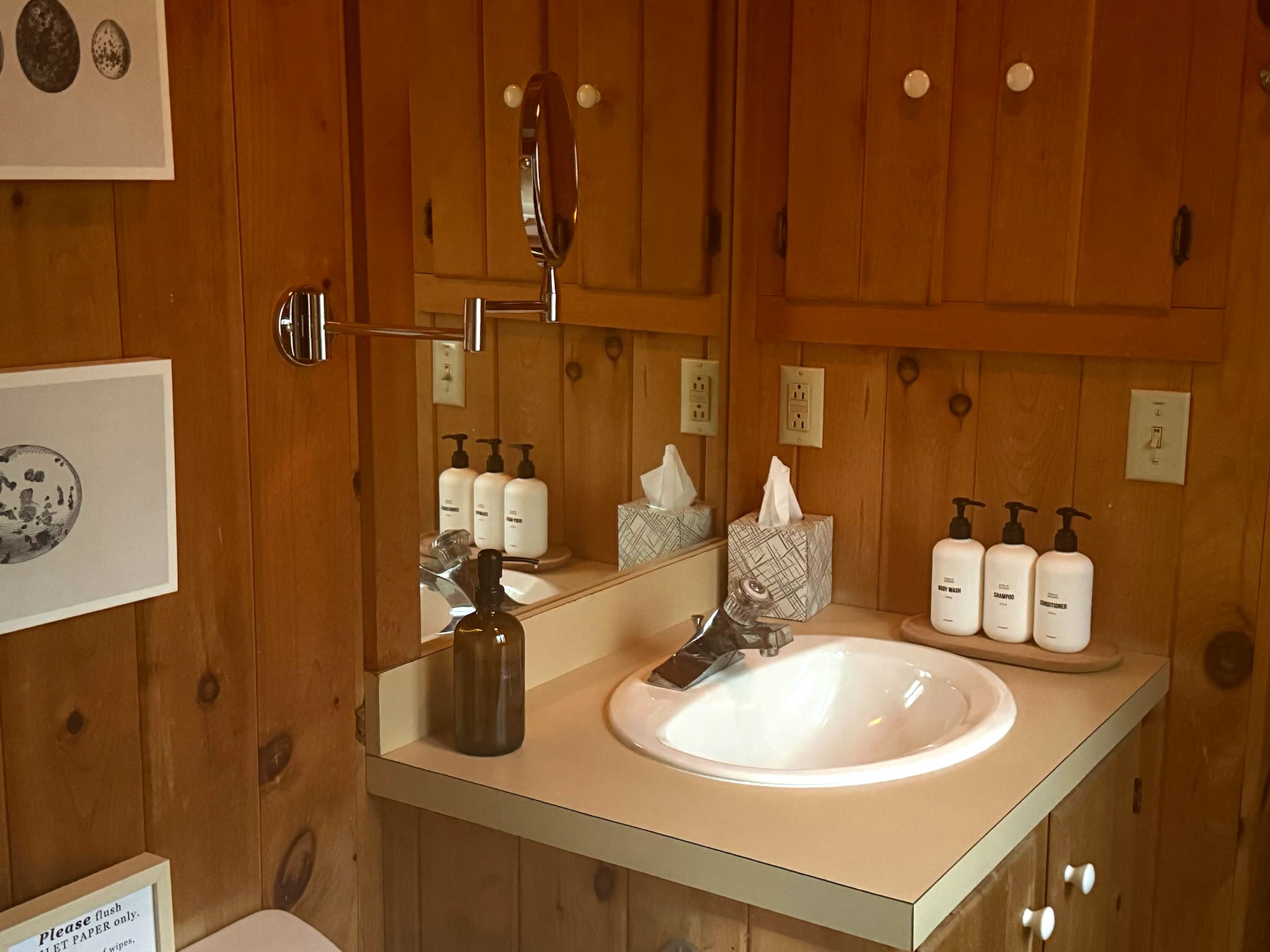 Vanity in the main level bathroom.