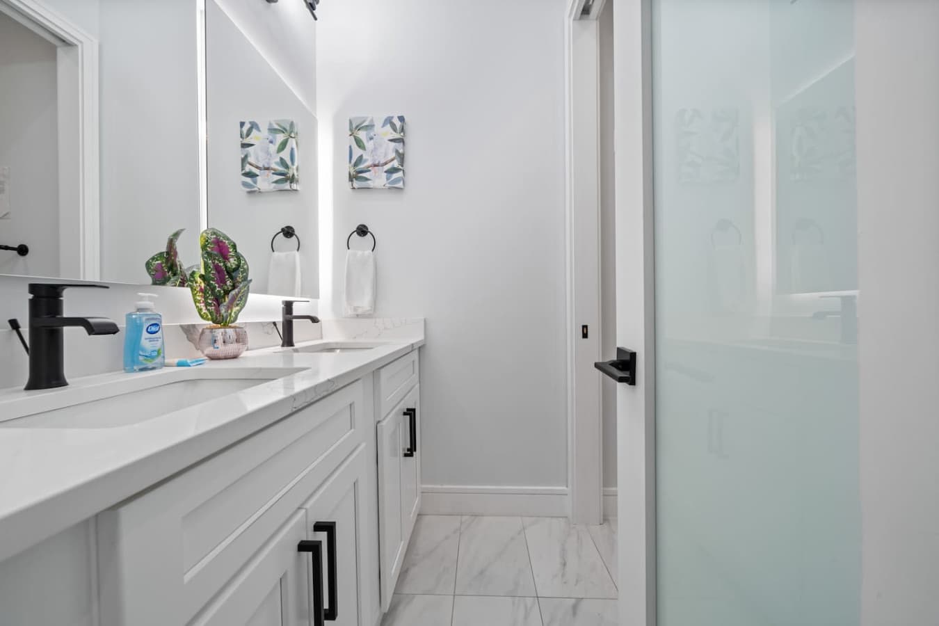 En suite bathroom upstairs in the home