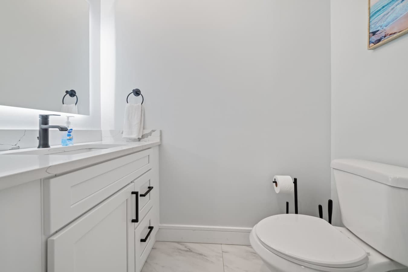 Half bathroom located downstairs