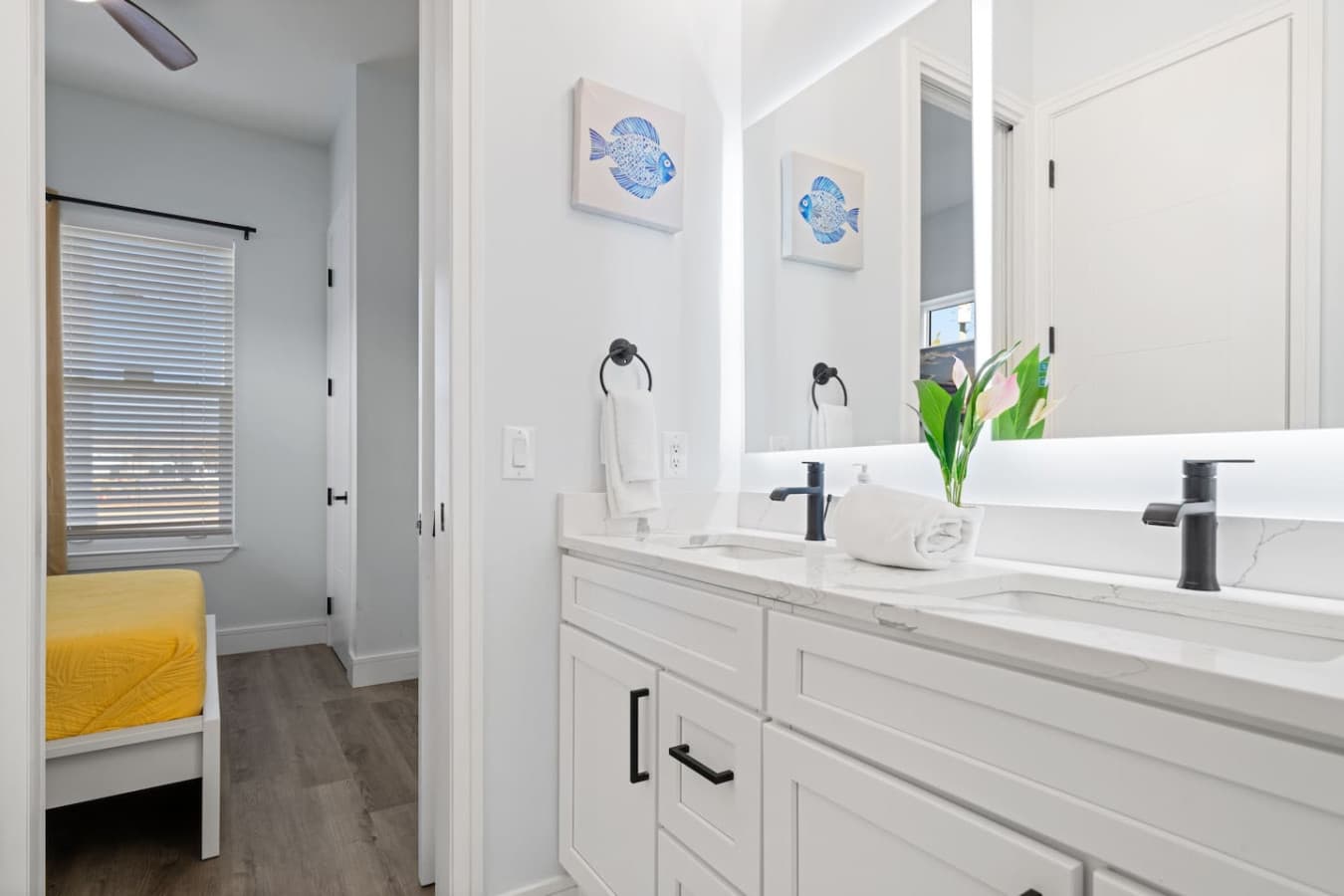 Jack and jill bathroom located on the ground floor