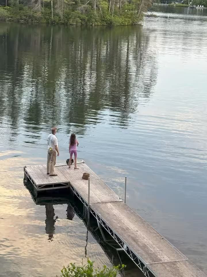 Fly fishing lessons at dusk.  The perfect ending to a wonderful family day