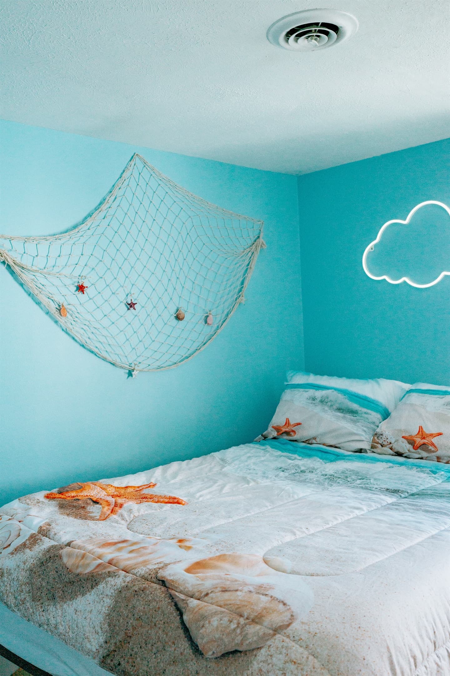 full size bed in the master bedroom