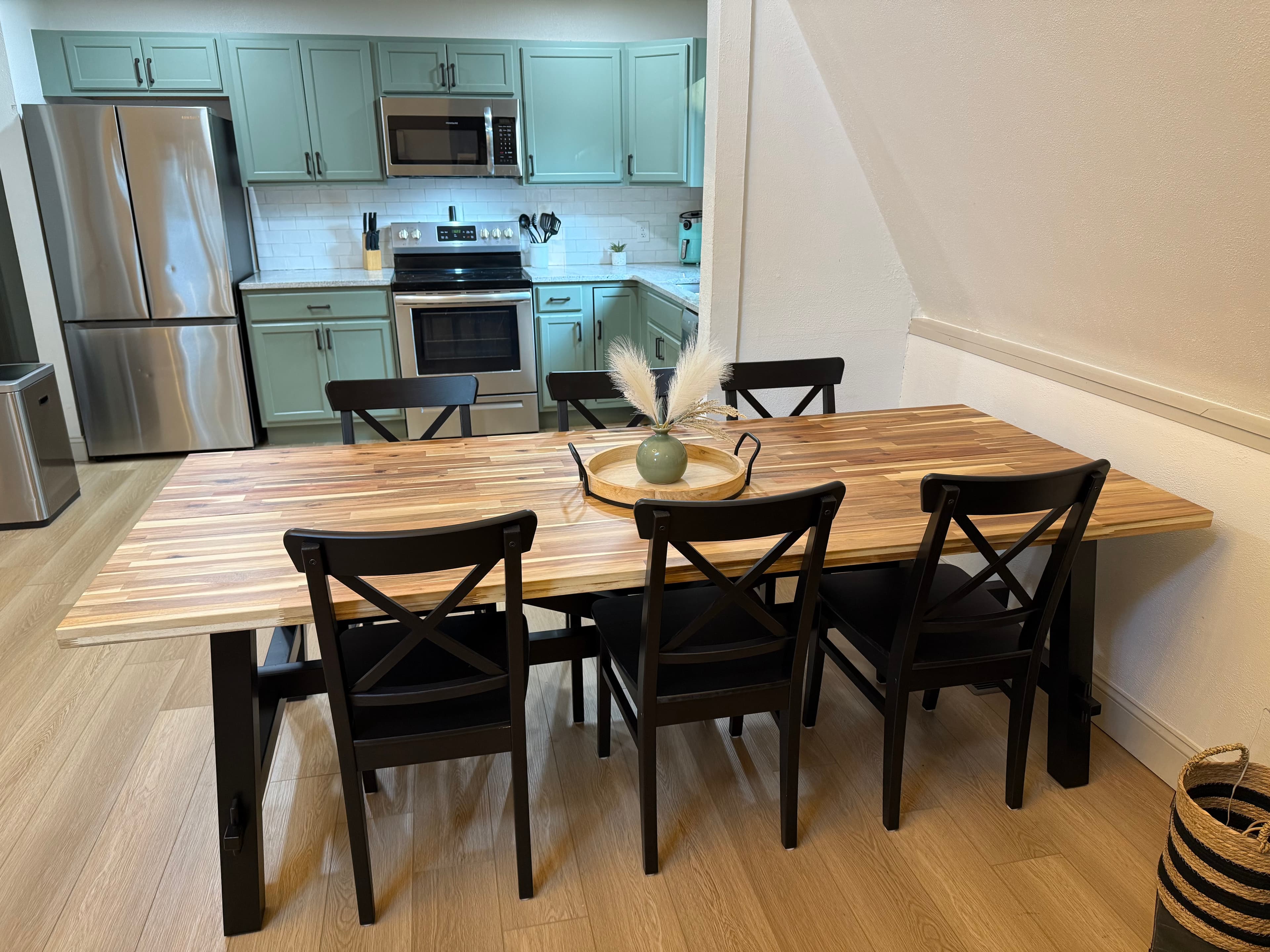 Full table with 2 extra chairs available.