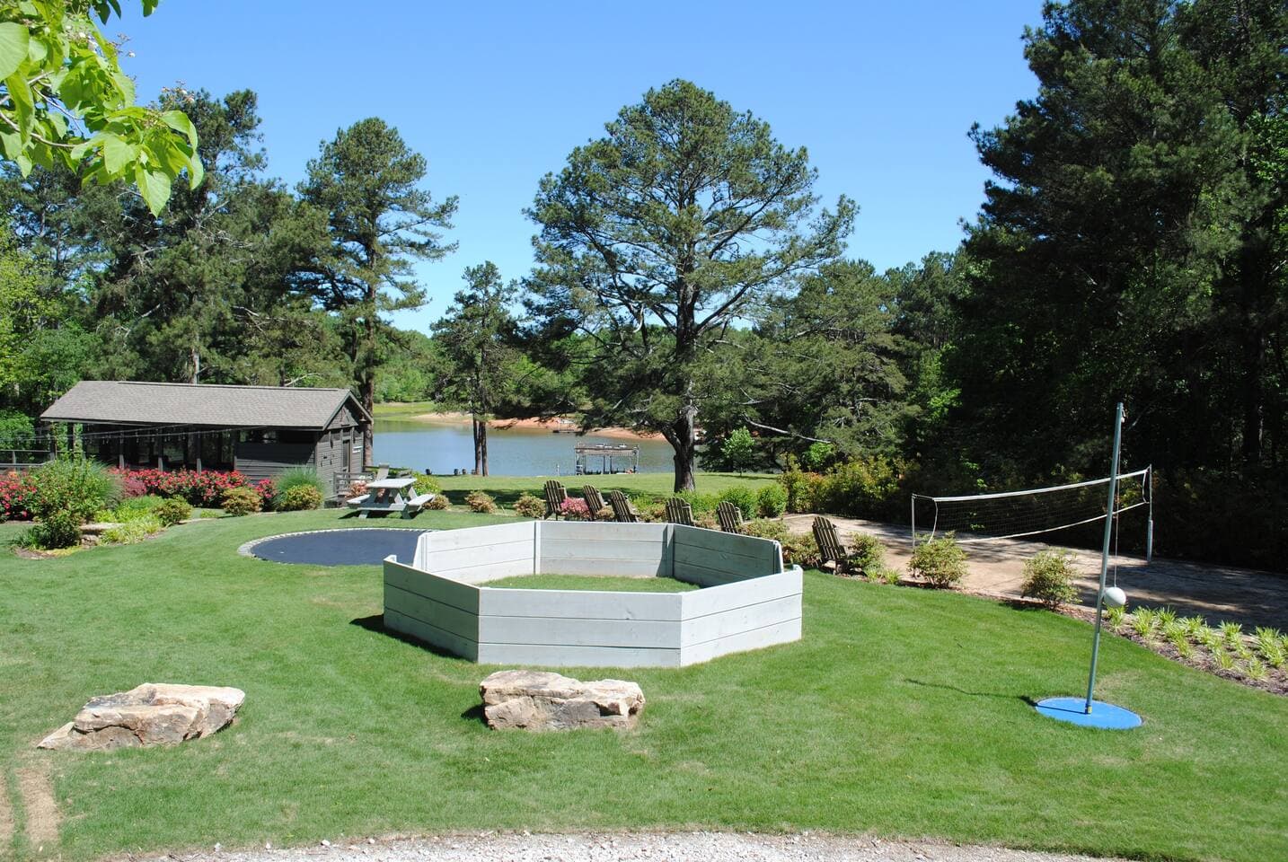 Gagaball, Volleyball, Tetherball, Inground Trampoline and plenty of open space!