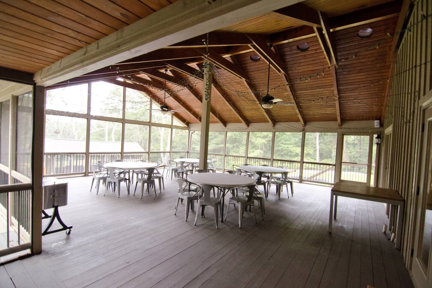 Huge screened in back porch for dinners and meetings