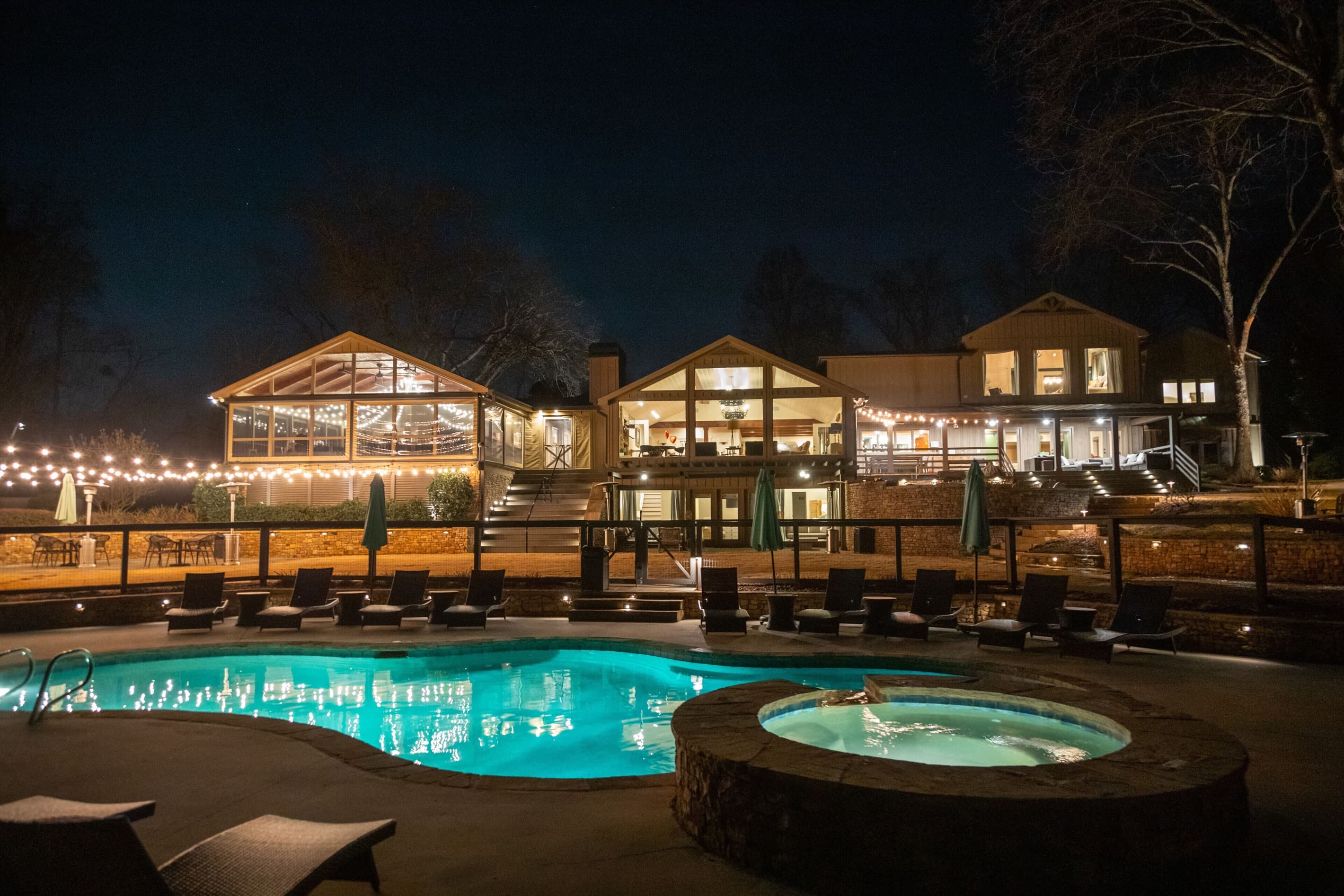 Pool at night