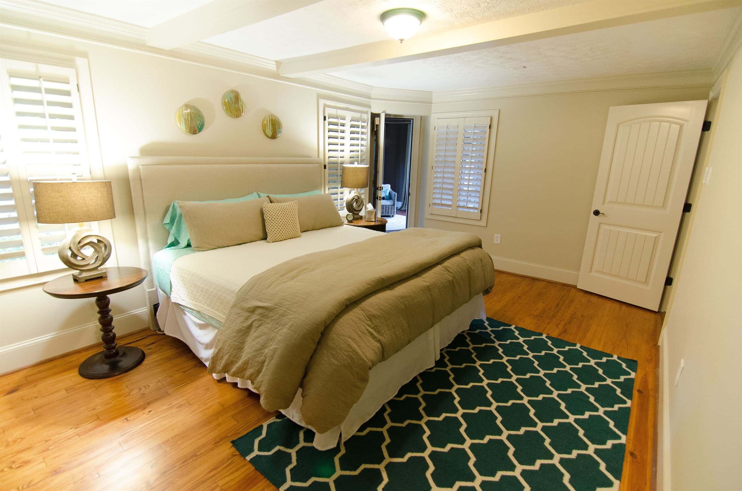 Main level master bedroom with king bed