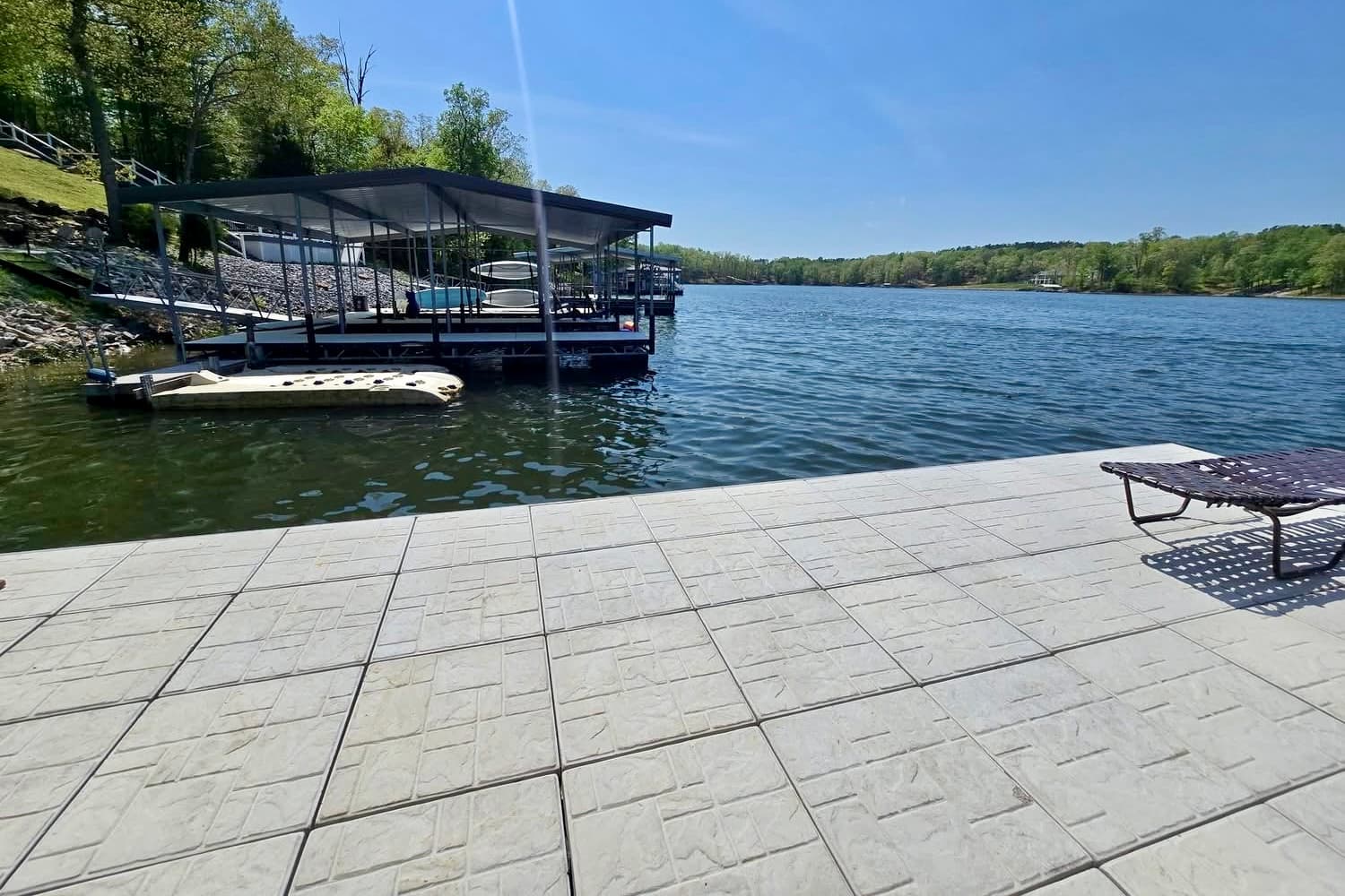 Deep clean water right off the dock- cannon balls encouraged