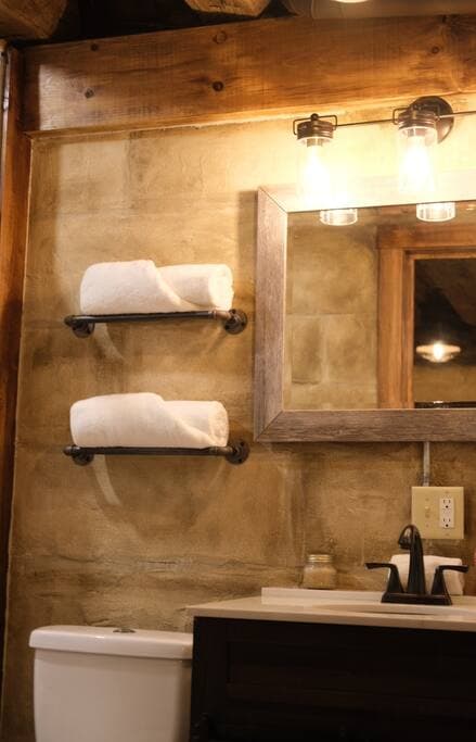 Bathroom is in the basement