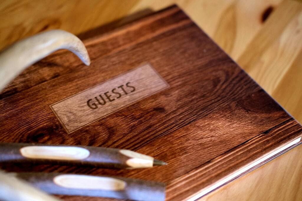 Don't forget to sign the guestbook.