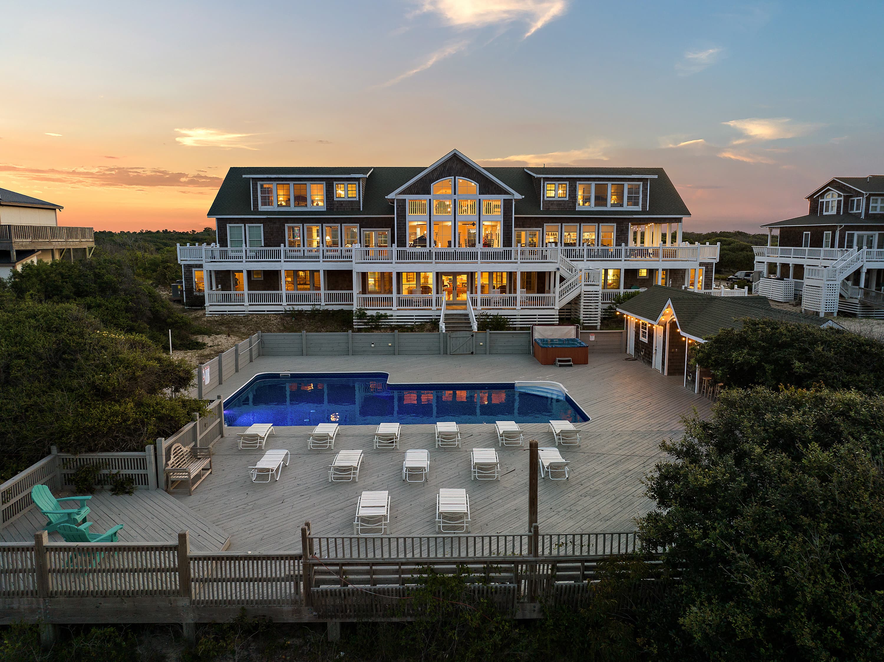 Mark Twain Exterior — Impressive Three-Level Architecture | Event-Ready Estate | Corolla 4x4, OBX