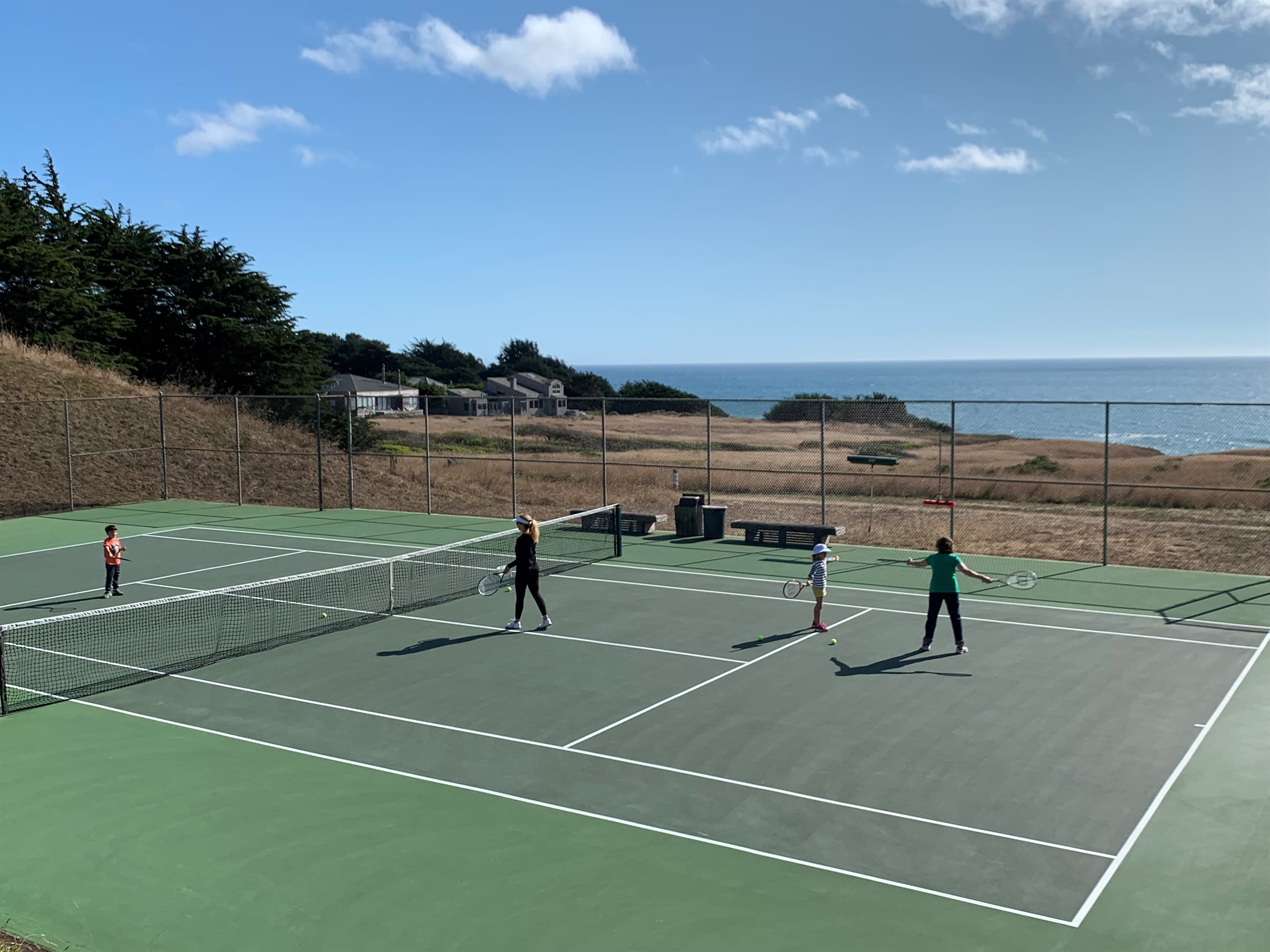 Tennis courts at Ohlsen Recreation Center, one of 3 courts in The Sea Ranch