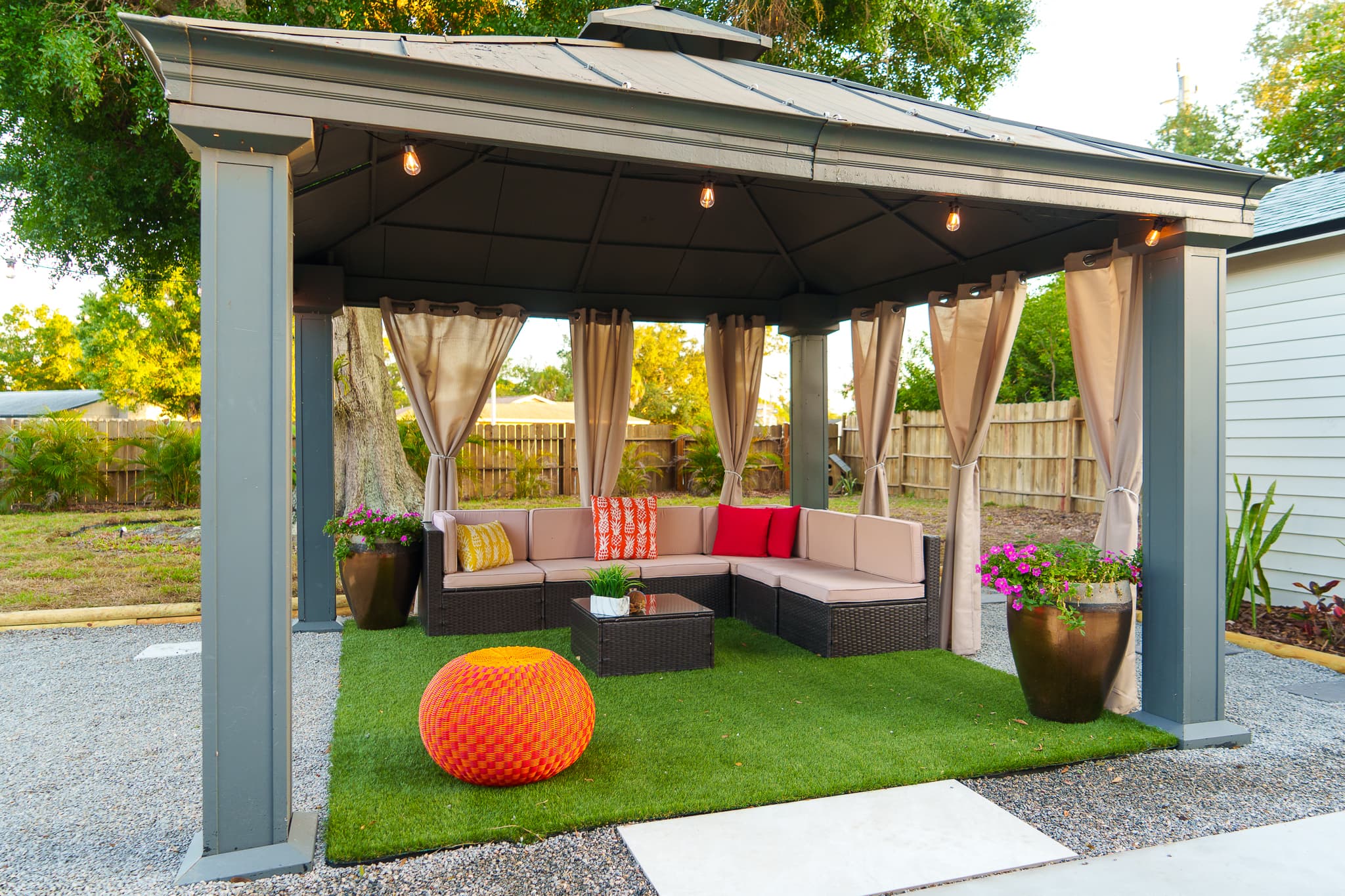 Gazeebo with seating area to enjoy