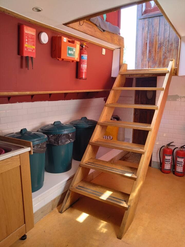 These are the main access stairs from the wheelhouse down to the main living area of the ship.   Care should be taken at all times.  There is a smaller emergency escape ladder in bedroom 3 towards the front of the ship.