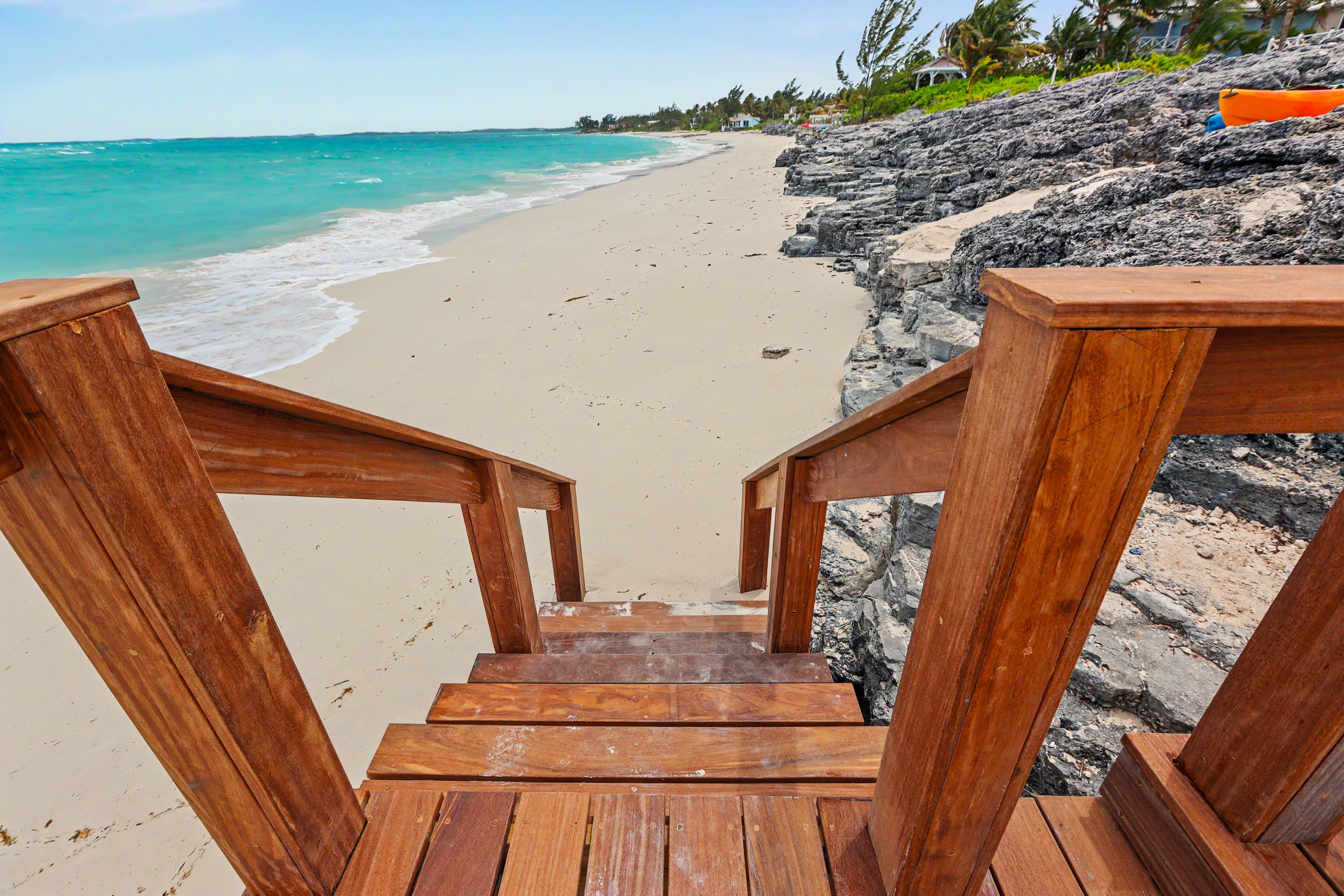 Steps leading down to the sand