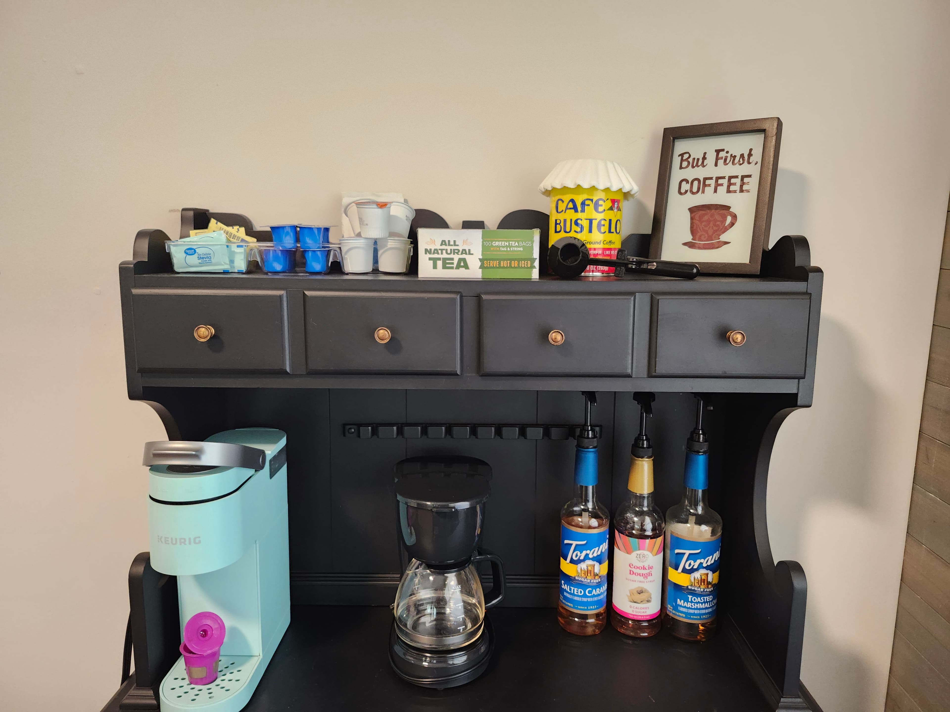 Stocked coffee bar