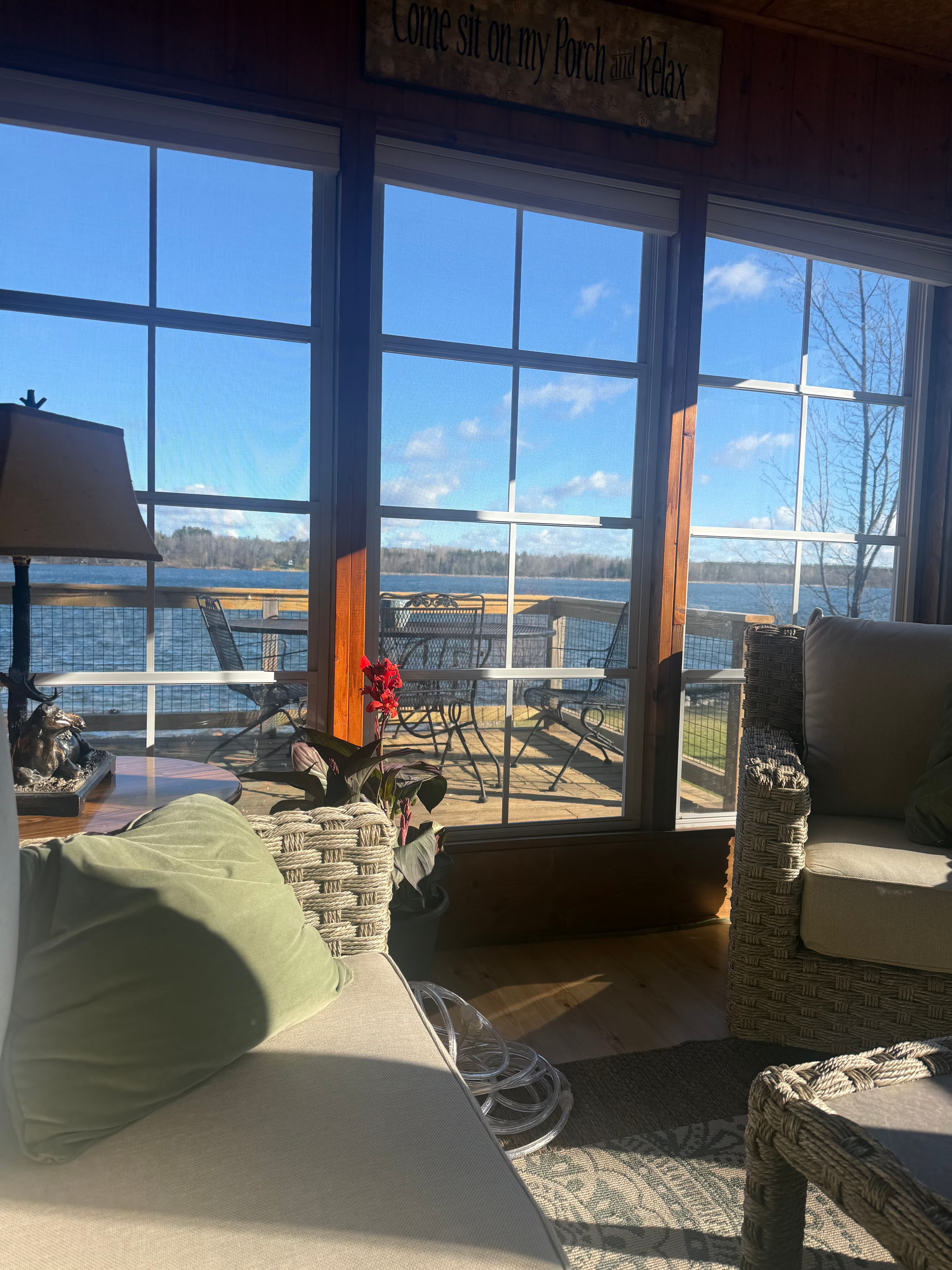 3 Season Porch overlooking lake 
