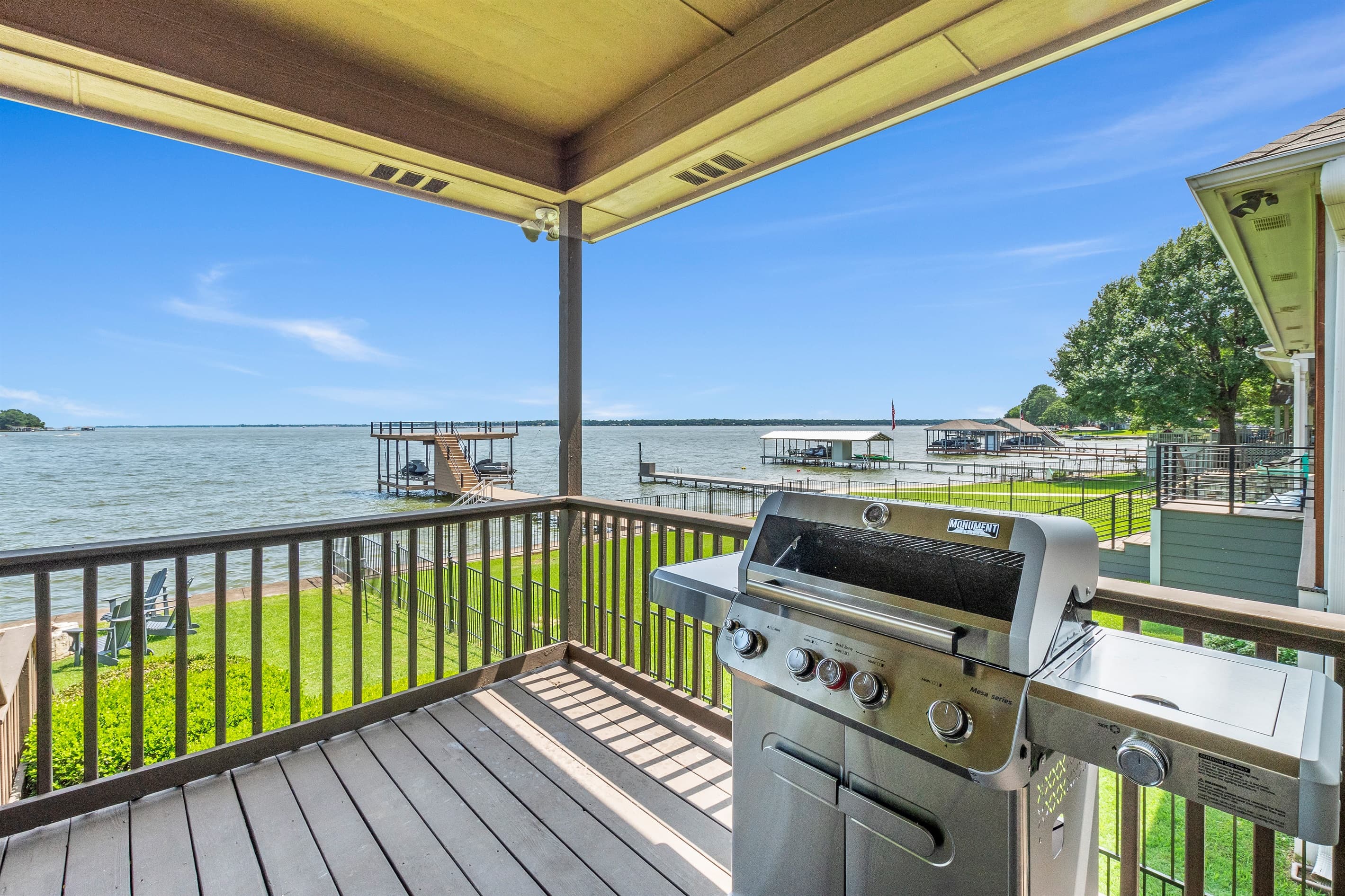 Propane included—just bring your favorite food and fire up the grill for a perfect lakeside cookout!