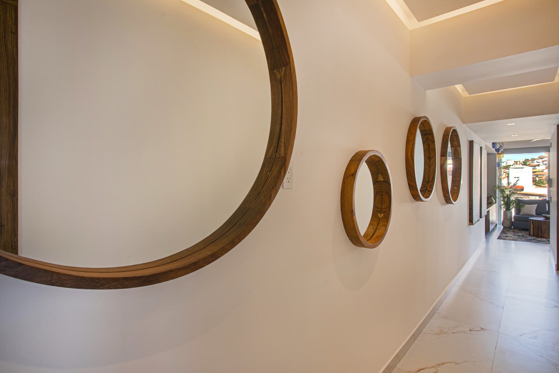 The long hallway gives this condo a true sense of home.