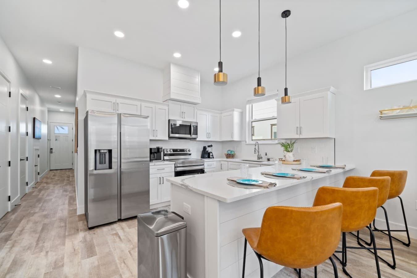 A modern kitchen with updated appliances