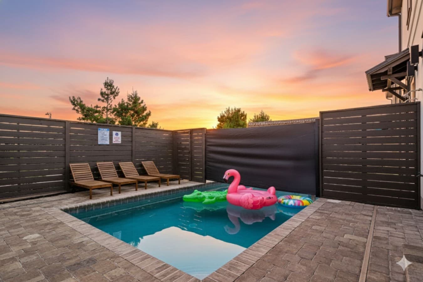 A generous sized pool that's heated for additional comfort!