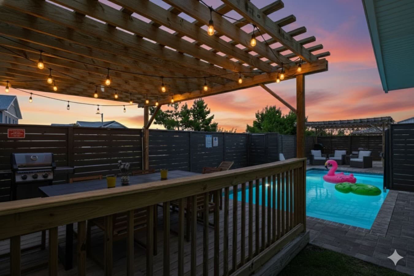 Enjoy the patio and pool at all hours of the day!