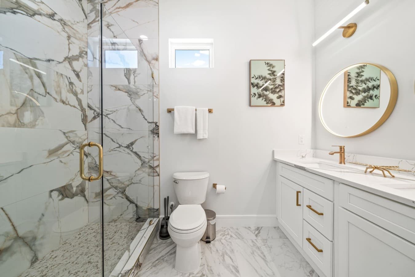 A custom-tile walk-in shower (upstairs master bedroom)