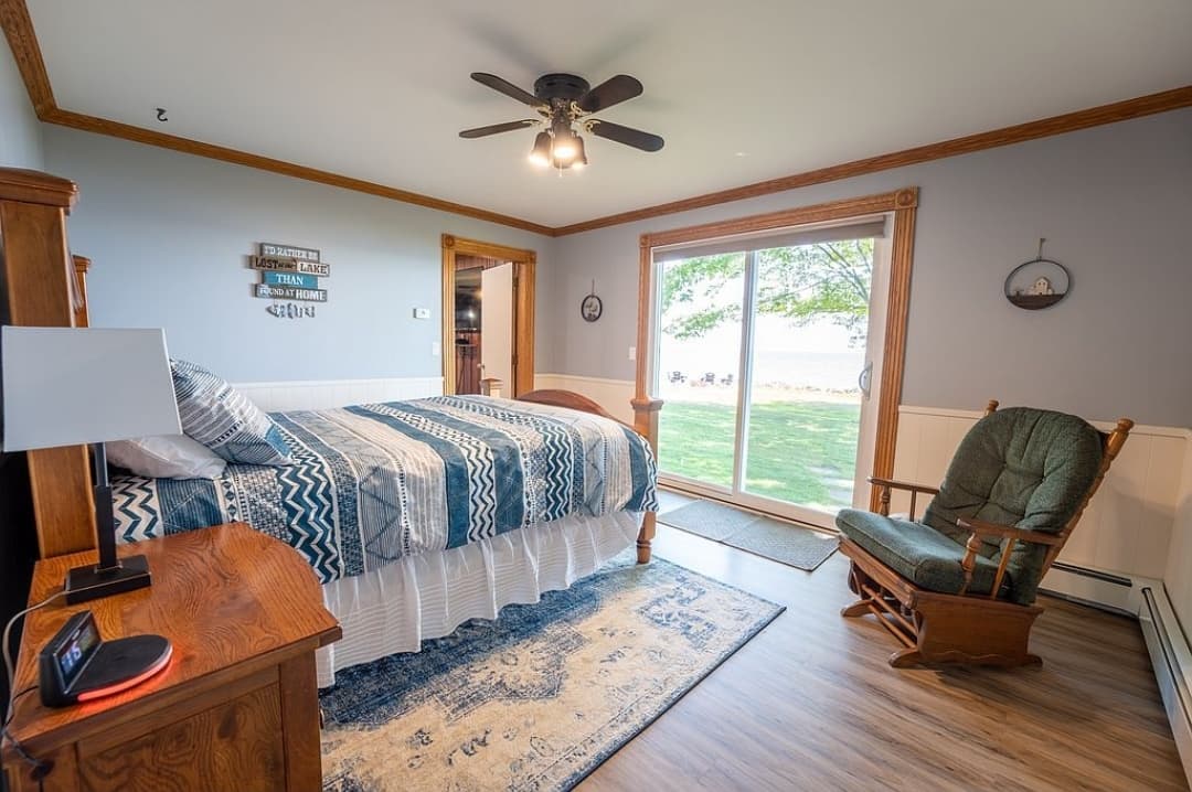 Master bedroom with backyard access