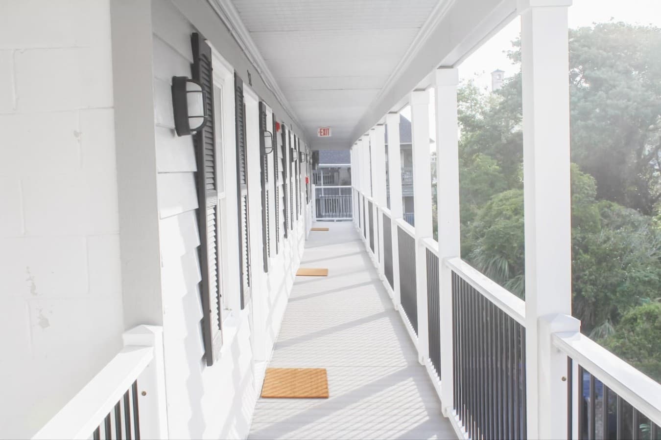 Walkway to the front door of the condo